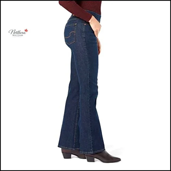 Pull-On Bootcut Jeans with Tummy-Shaping Panel, High Rise - Picture 2 of 6
